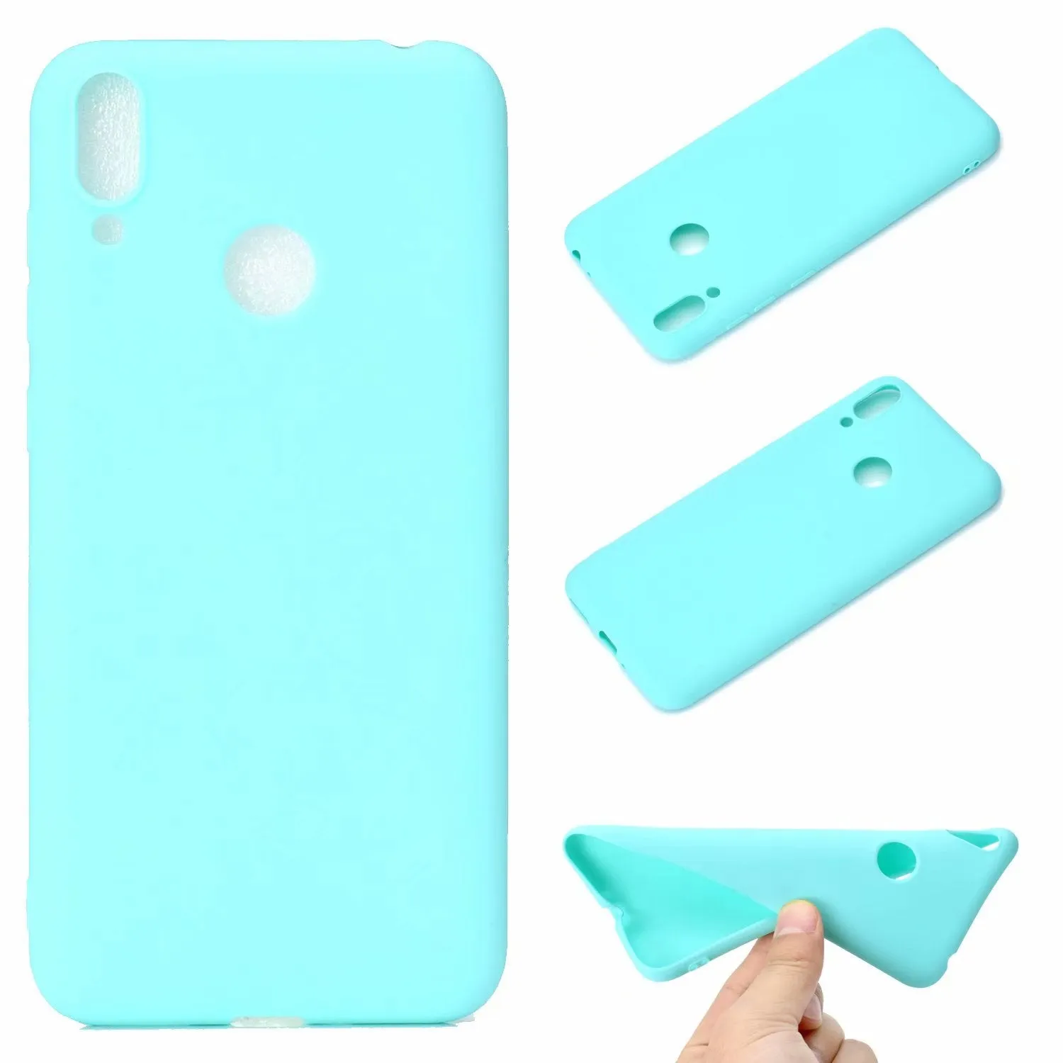 For HUAWEI Honor 8C Lovely Candy Color Matte TPU Anti-scratch Non-slip Protective Cover Back Case Light pink