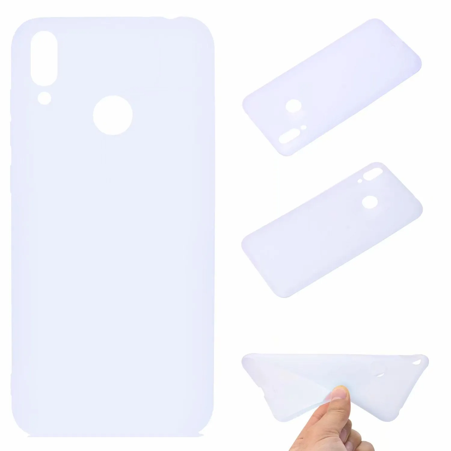 For HUAWEI Honor 8C Lovely Candy Color Matte TPU Anti-scratch Non-slip Protective Cover Back Case Light pink