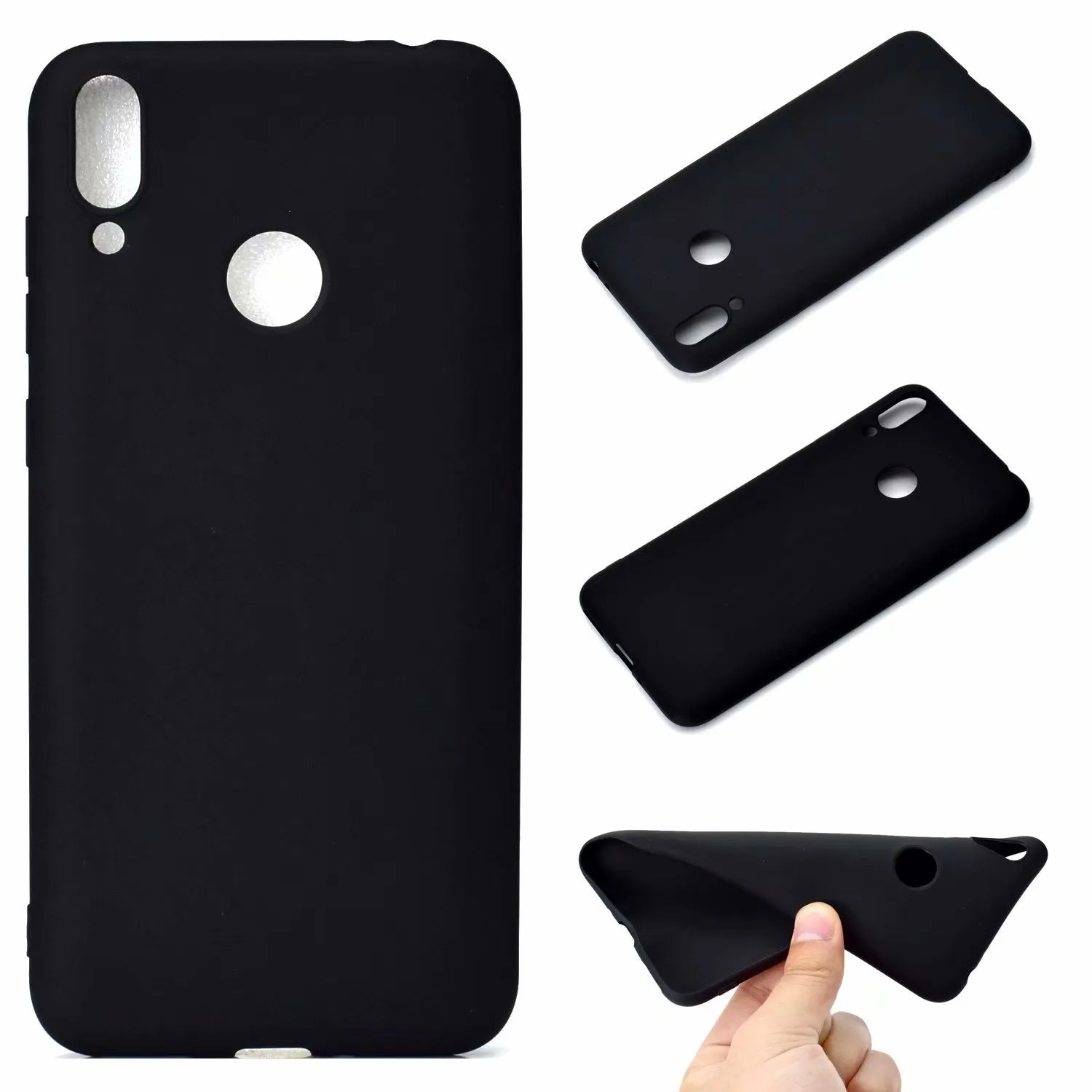 For HUAWEI Honor 8C Lovely Candy Color Matte TPU Anti-scratch Non-slip Protective Cover Back Case Light pink
