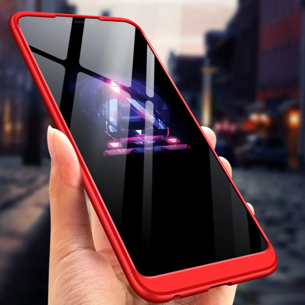 For HUAWEI Honor 8X Ultra Slim PC Back Cover Non-slip Shockproof 360 Degree Full Protective Case Red black red_HUAWEI Honor 8X
