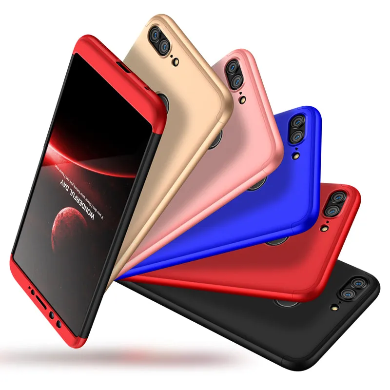 For HUAWEI Honor 9 Lite Full Body 360 Degree Protection PC Back Cover  Red black red