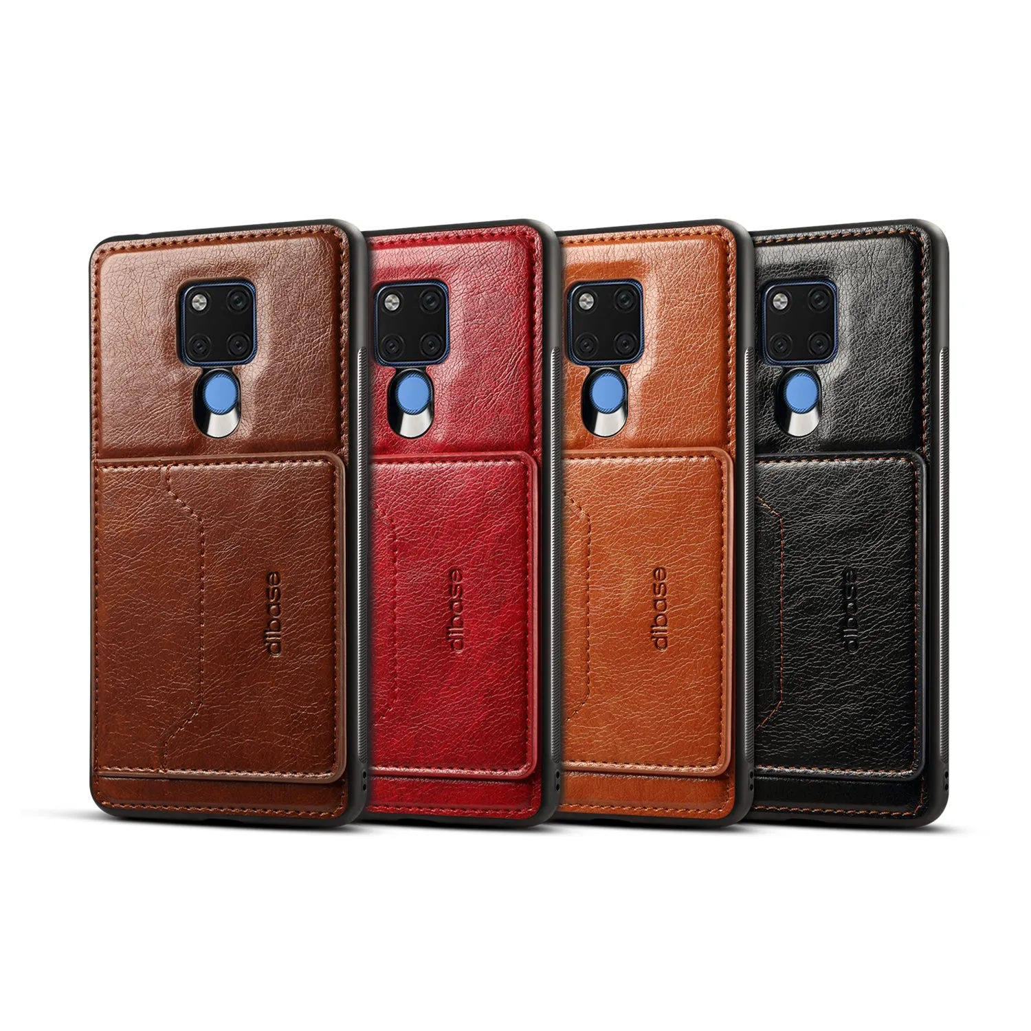 For HUAWEI MATE 20X 2 in 1 Retro PU Leather Wallet Stand Non-slip Shockproof Cell Phone Case red