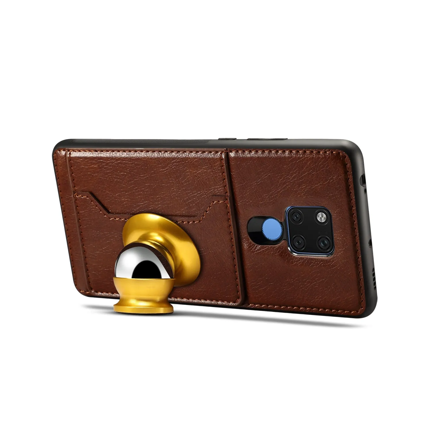 For HUAWEI MATE 20X 2 in 1 Retro PU Leather Wallet Stand Non-slip Shockproof Cell Phone Case red