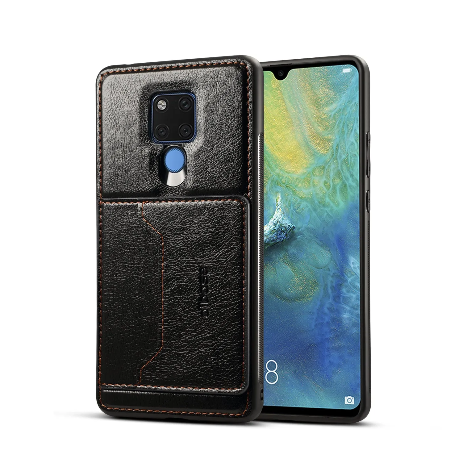 For HUAWEI MATE 20X 2 in 1 Retro PU Leather Wallet Stand Non-slip Shockproof Cell Phone Case red