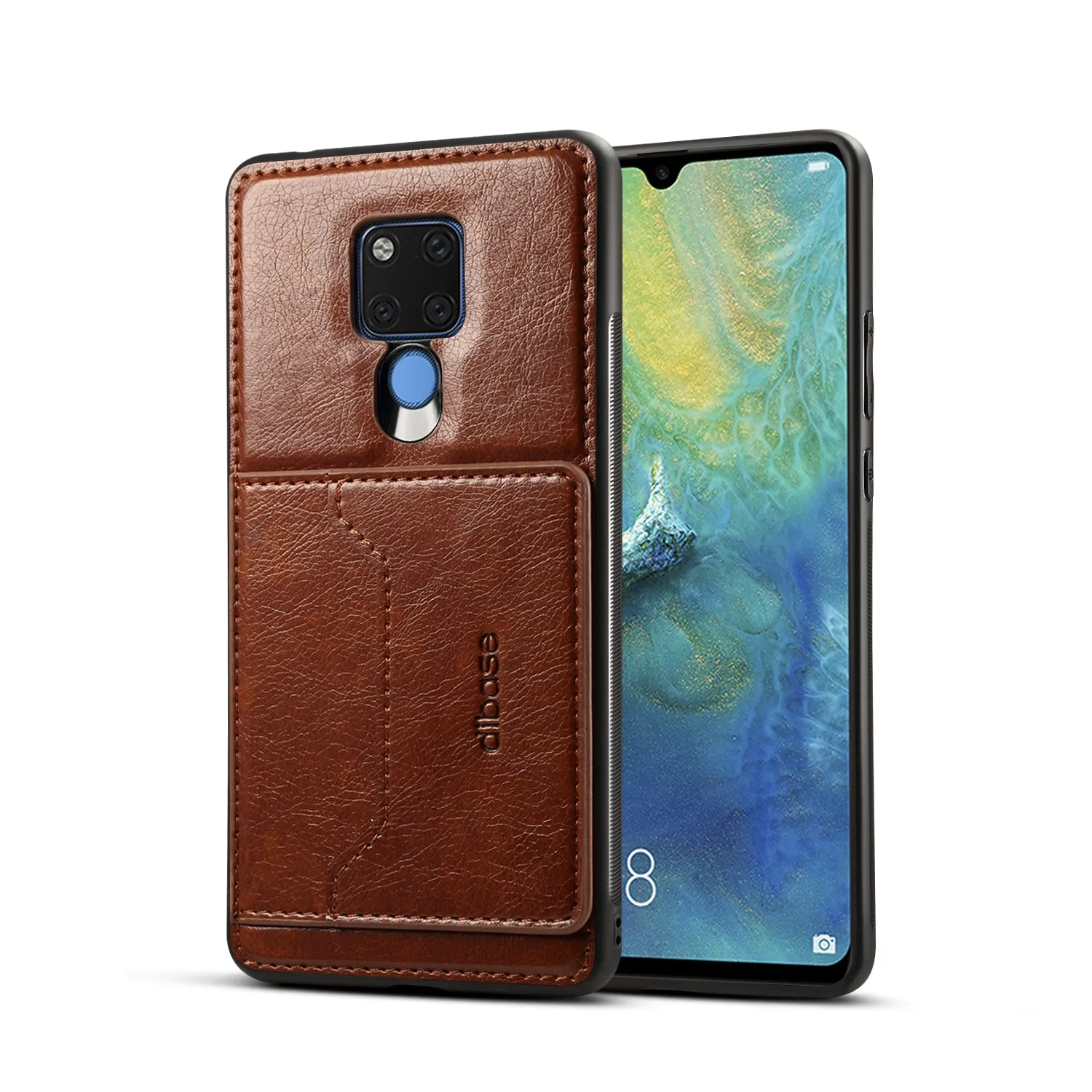 For HUAWEI MATE 20X 2 in 1 Retro PU Leather Wallet Stand Non-slip Shockproof Cell Phone Case red