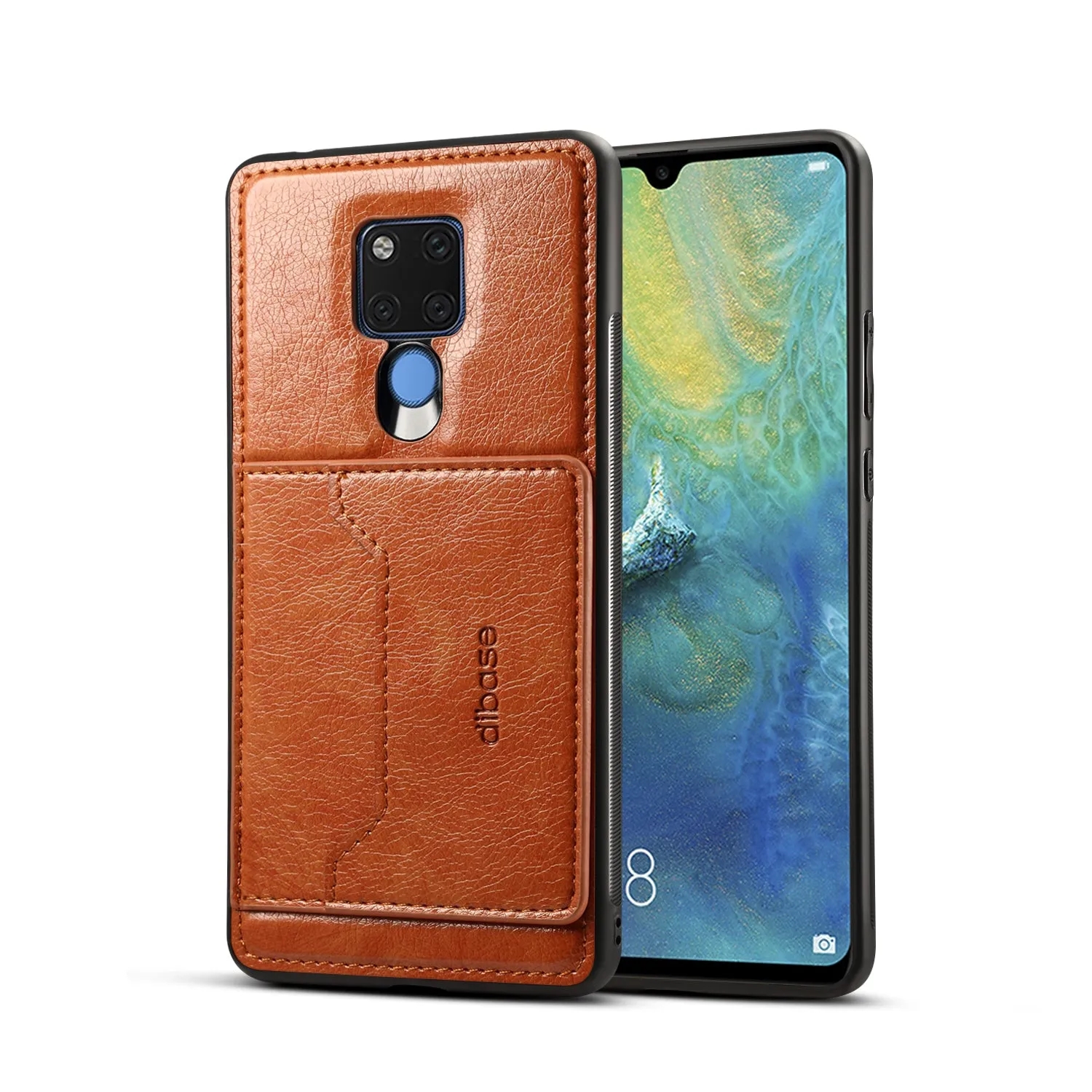 For HUAWEI MATE 20X 2 in 1 Retro PU Leather Wallet Stand Non-slip Shockproof Cell Phone Case red