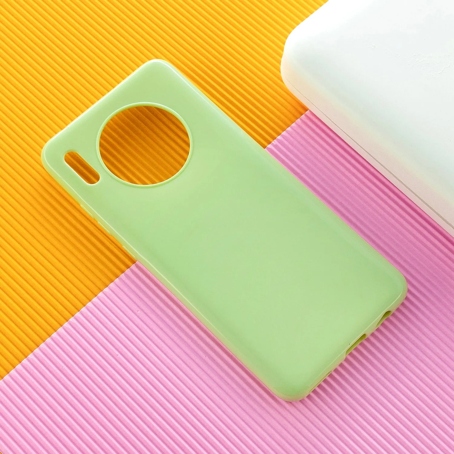 For HUAWEI Mate 30/30 Lite/30 Pro Cellphone Case Simple Profile Soft TPU Shock-Absorption Phone Cover Rose red