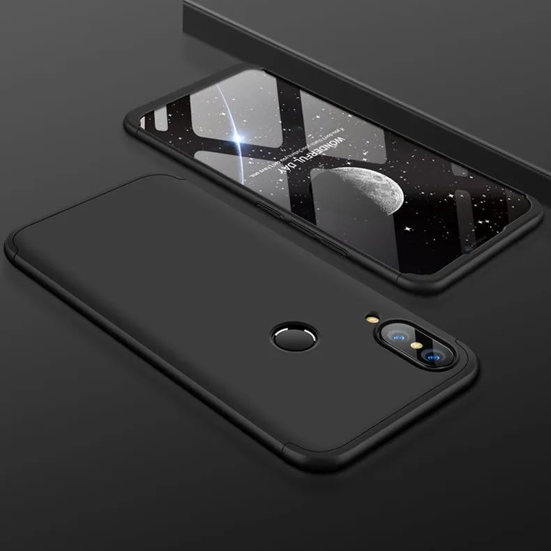 For HUAWEI NOVA 3 3 in 1 360 Degree Non-slip Shockproof Full Protective Case black