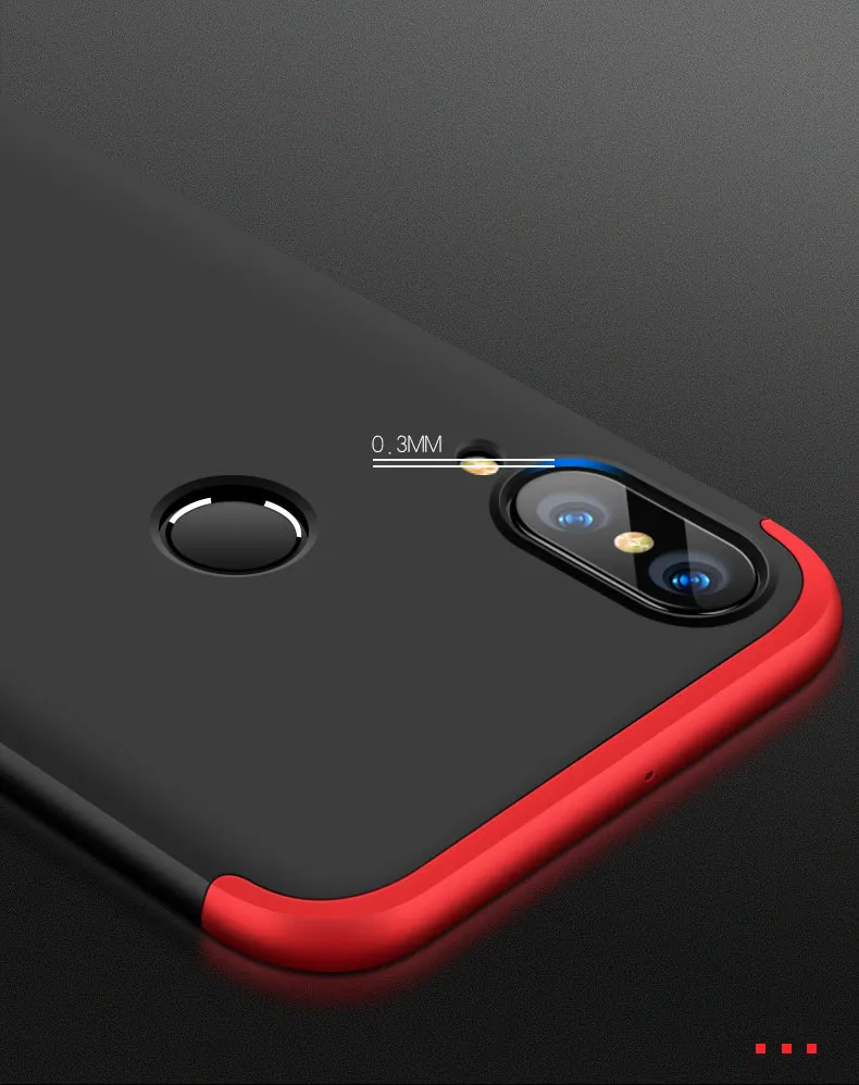 For HUAWEI NOVA 3 3 in 1 360 Degree Non-slip Shockproof Full Protective Case black