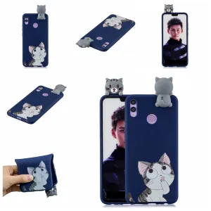 For Huawei Nova 3I 3D Cartoon Lovely Coloured Painted Soft TPU Back Cover Non-slip Shockproof Full Protective Case big face cat