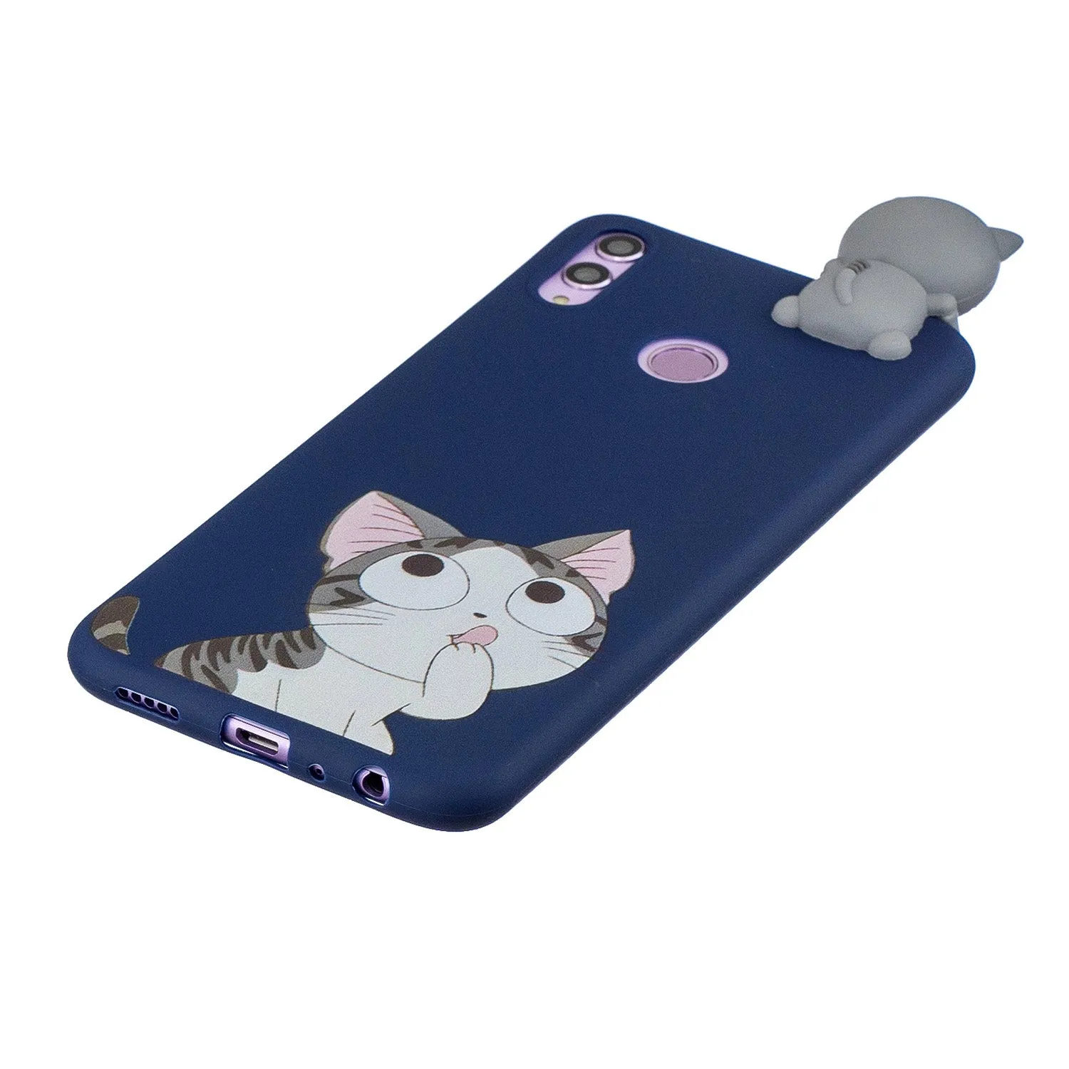 For Huawei Nova 3I 3D Cartoon Lovely Coloured Painted Soft TPU Back Cover Non-slip Shockproof Full Protective Case big face cat