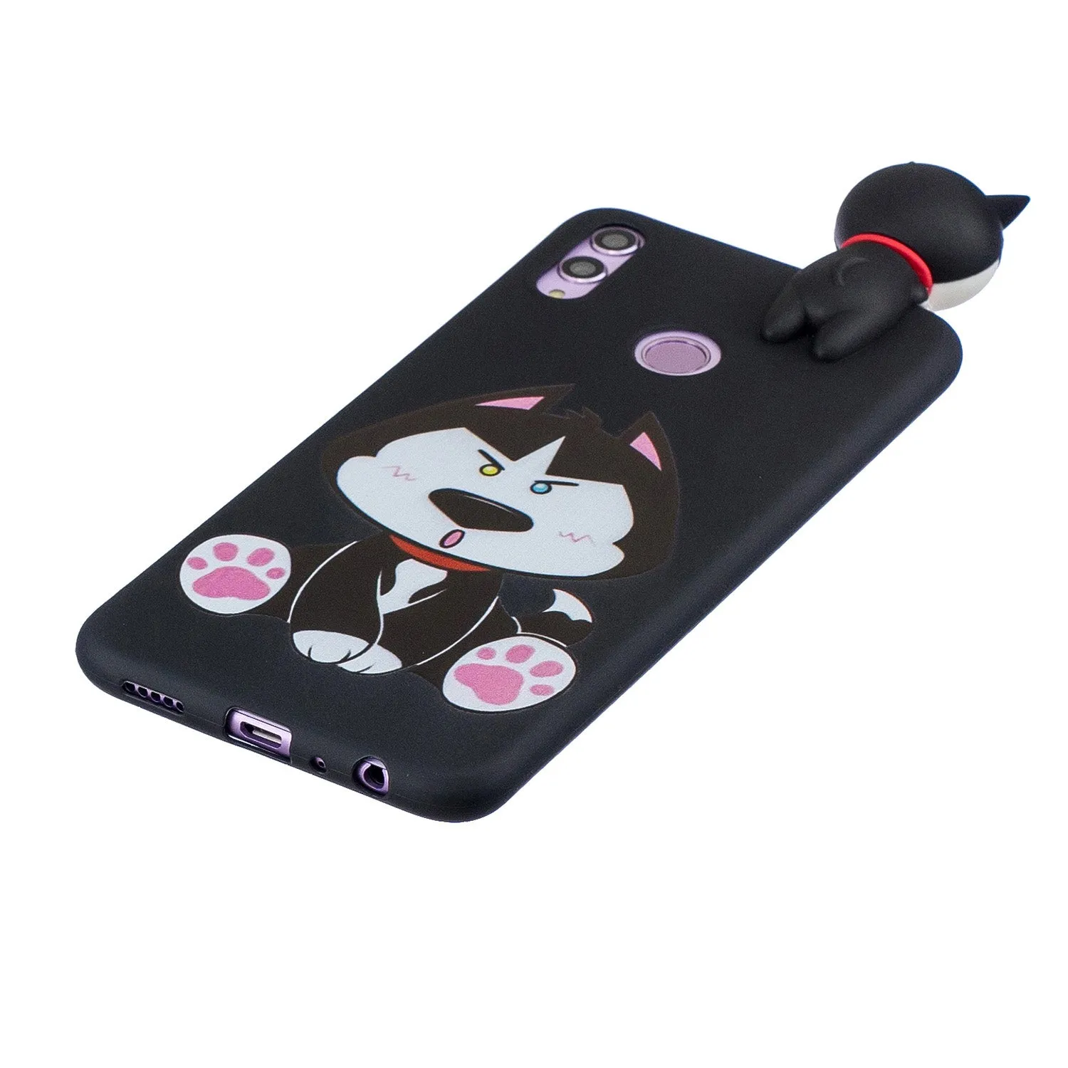 For Huawei Nova 3I 3D Cartoon Lovely Coloured Painted Soft TPU Back Cover Non-slip Shockproof Full Protective Case cute husky