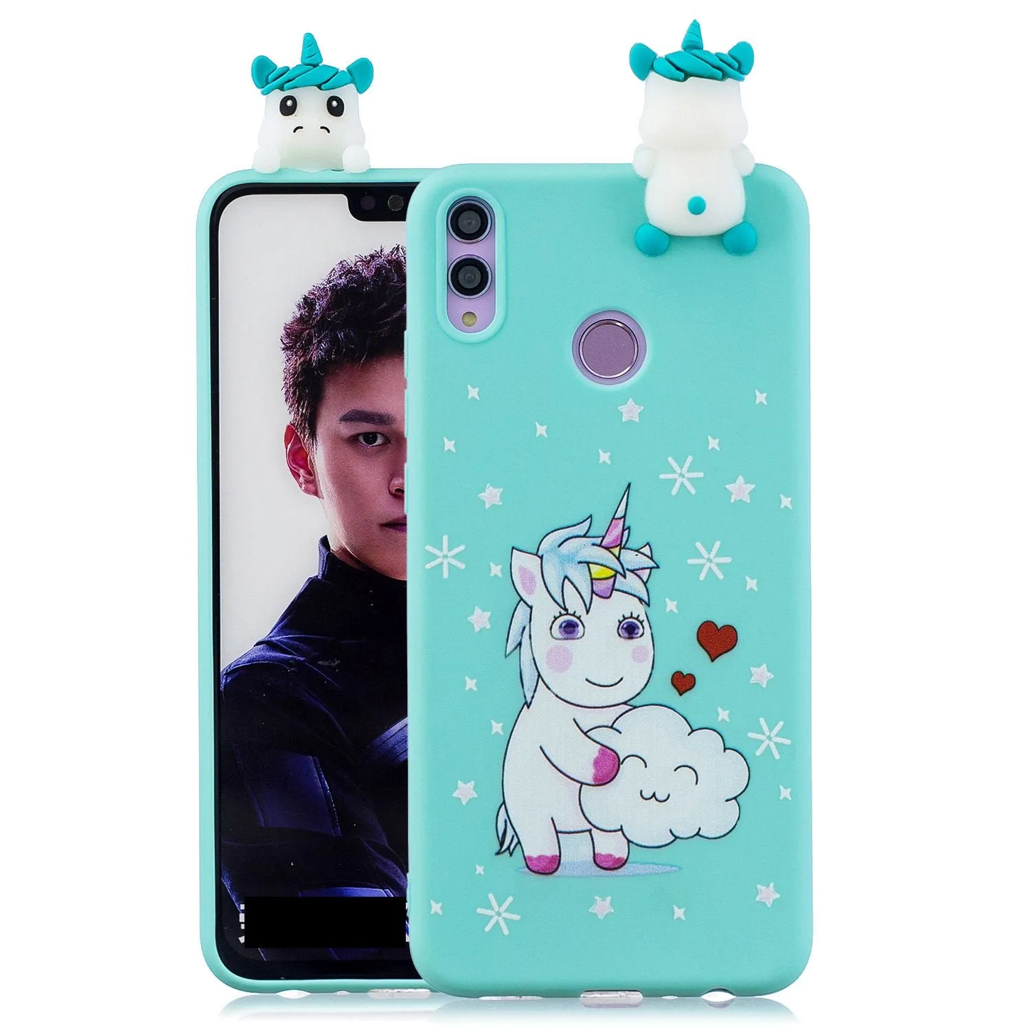 For Huawei Nova 3I 3D Cartoon Lovely Coloured Painted Soft TPU Back Cover Non-slip Shockproof Full Protective Case Small pink pig