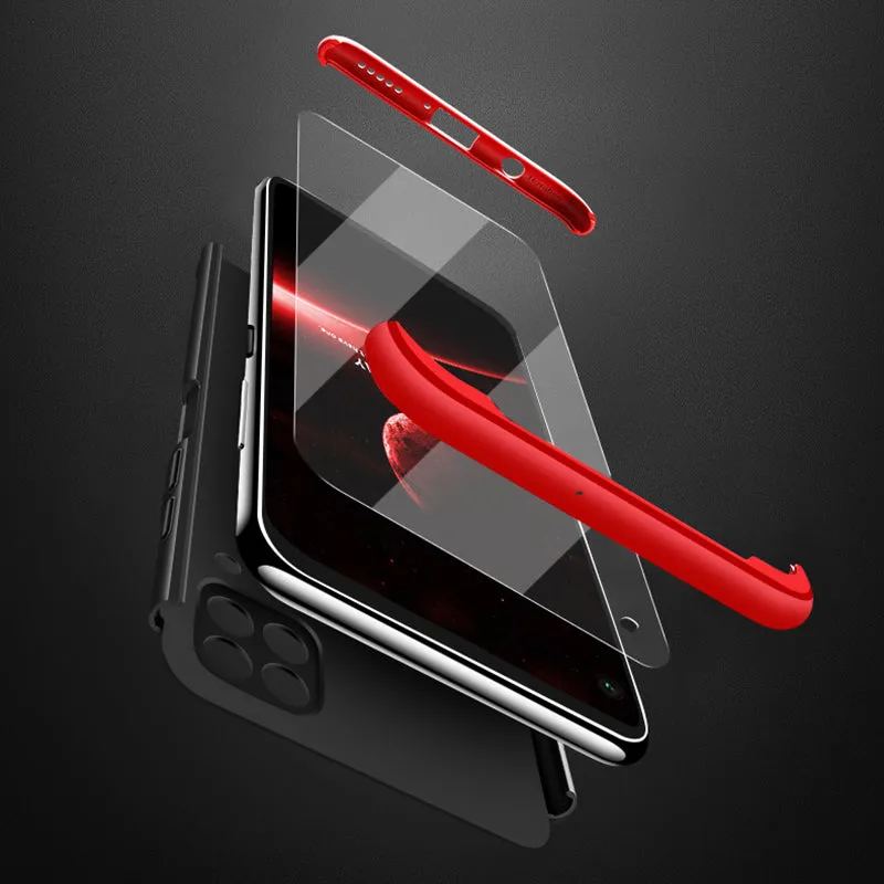 For HUAWEI Nova 6SE/P40 lite/Nova 7i Cellphone Case PC Full Protection Anti-Scratch Mobile Phone Shell Cover Red   black