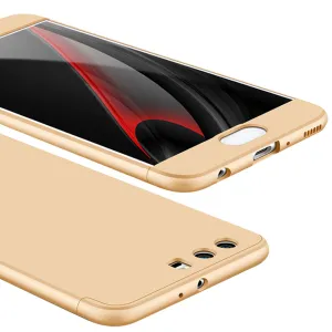 For HUAWEI P10 3 in 1 360 Degree Non-slip Shockproof Full Protective Case Gold