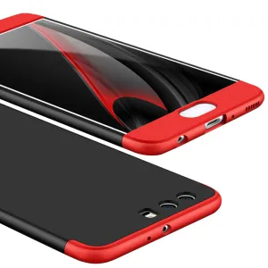 For HUAWEI P10 3 in 1 360 Degree Non-slip Shockproof Full Protective Case Red black red