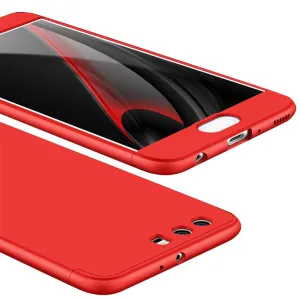 For HUAWEI P10 3 in 1 360 Degree Non-slip Shockproof Full Protective Case red