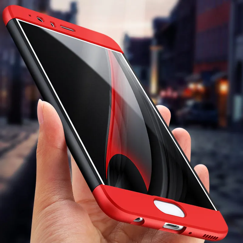 For HUAWEI P10 3 in 1 360 Degree Non-slip Shockproof Full Protective Case red