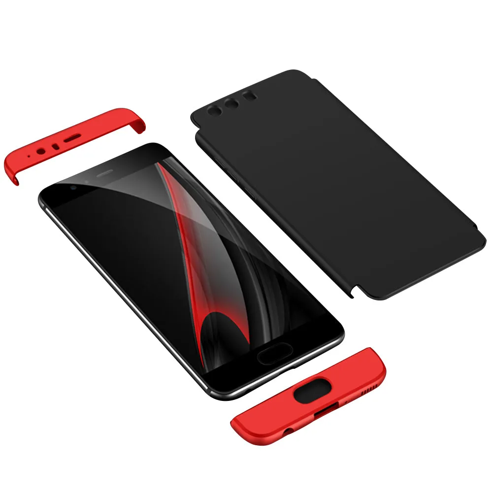 For HUAWEI P10 3 in 1 360 Degree Non-slip Shockproof Full Protective Case red