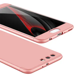 For HUAWEI P10 3 in 1 360 Degree Non-slip Shockproof Full Protective Case Rose gold