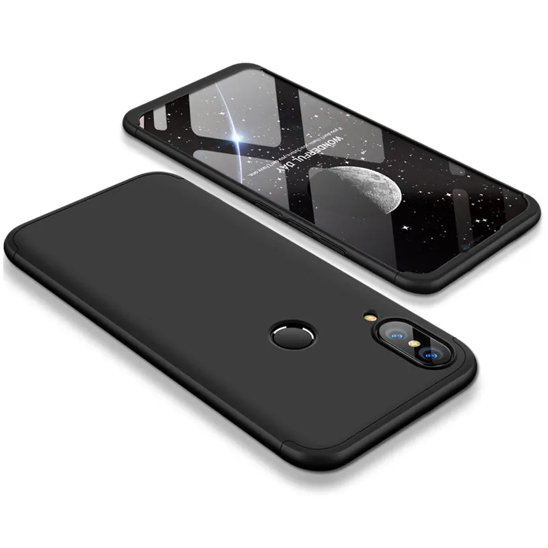 For HUAWEI P20 Lite/Nova 3E 3 in 1 Fashion Ultra Slim Full Protective Back Cover  black