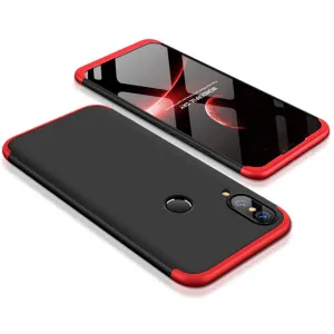 For HUAWEI P20 Lite/Nova 3E 3 in 1 Fashion Ultra Slim Full Protective Back Cover  Red black red