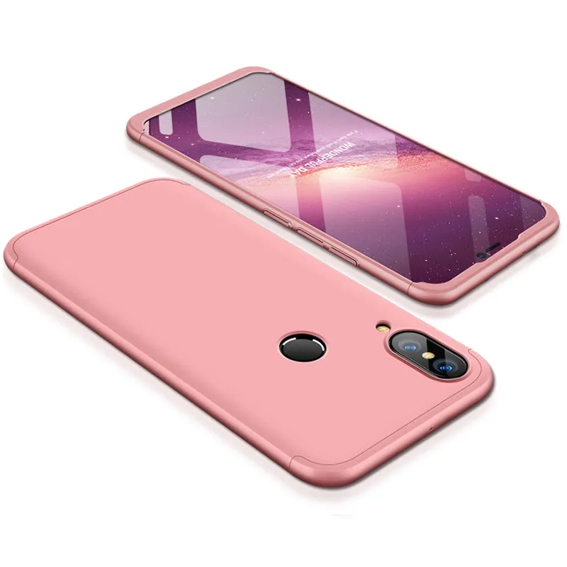 For HUAWEI P20 Lite/Nova 3E 3 in 1 Fashion Ultra Slim Full Protective Back Cover  Red black red