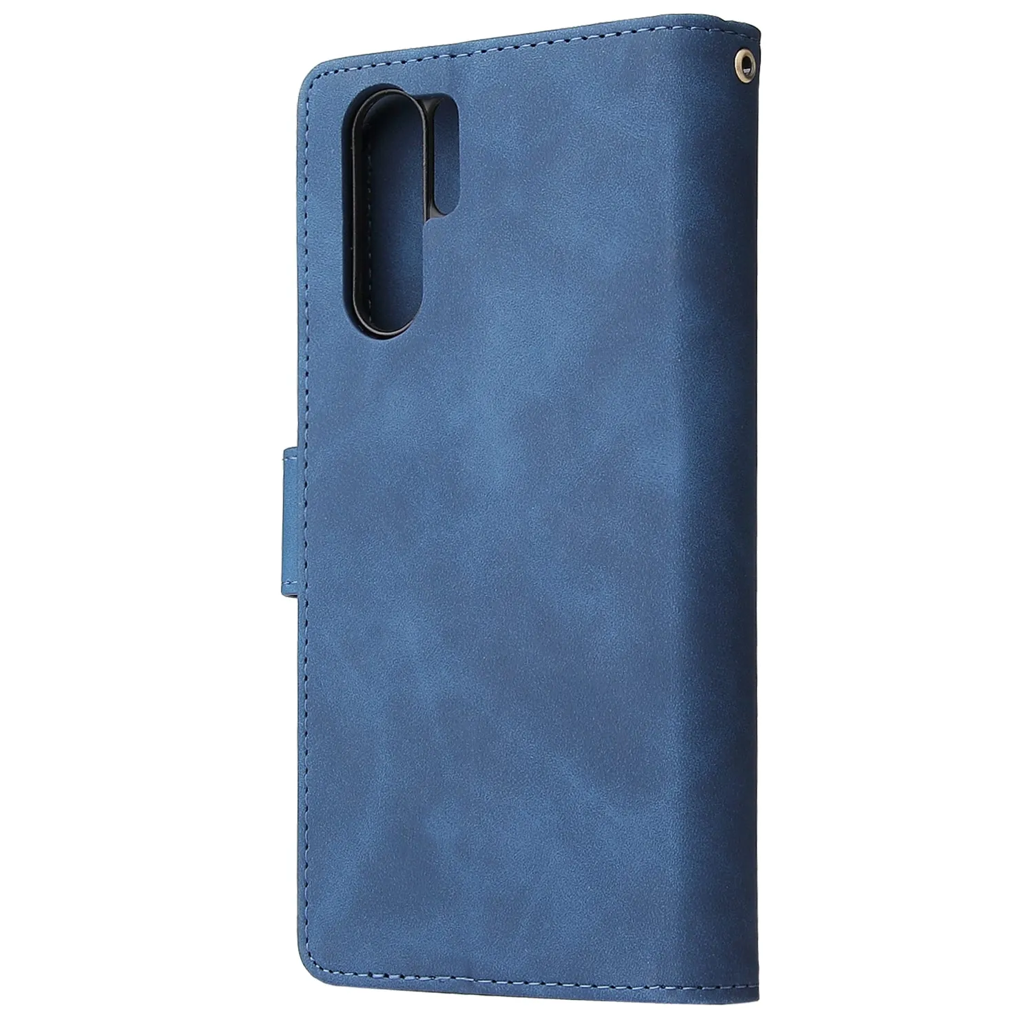For HUAWEI P30 HUAWEI P30 lite HUAWEI P30 pro Multi-card Bracket Coin Wallet Zipper Mobile Phone PU Leather Phone Case  2 blue