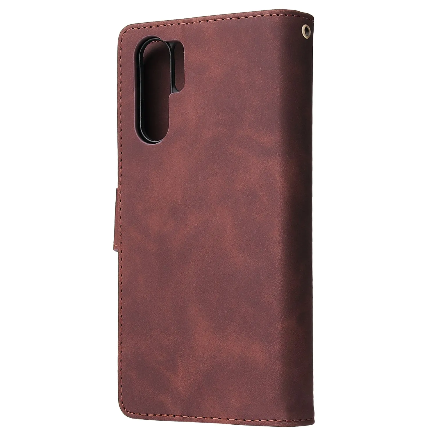 For HUAWEI P30 HUAWEI P30 lite HUAWEI P30 pro Multi-card Bracket Coin Wallet Zipper Mobile Phone PU Leather Phone Case  3 brown