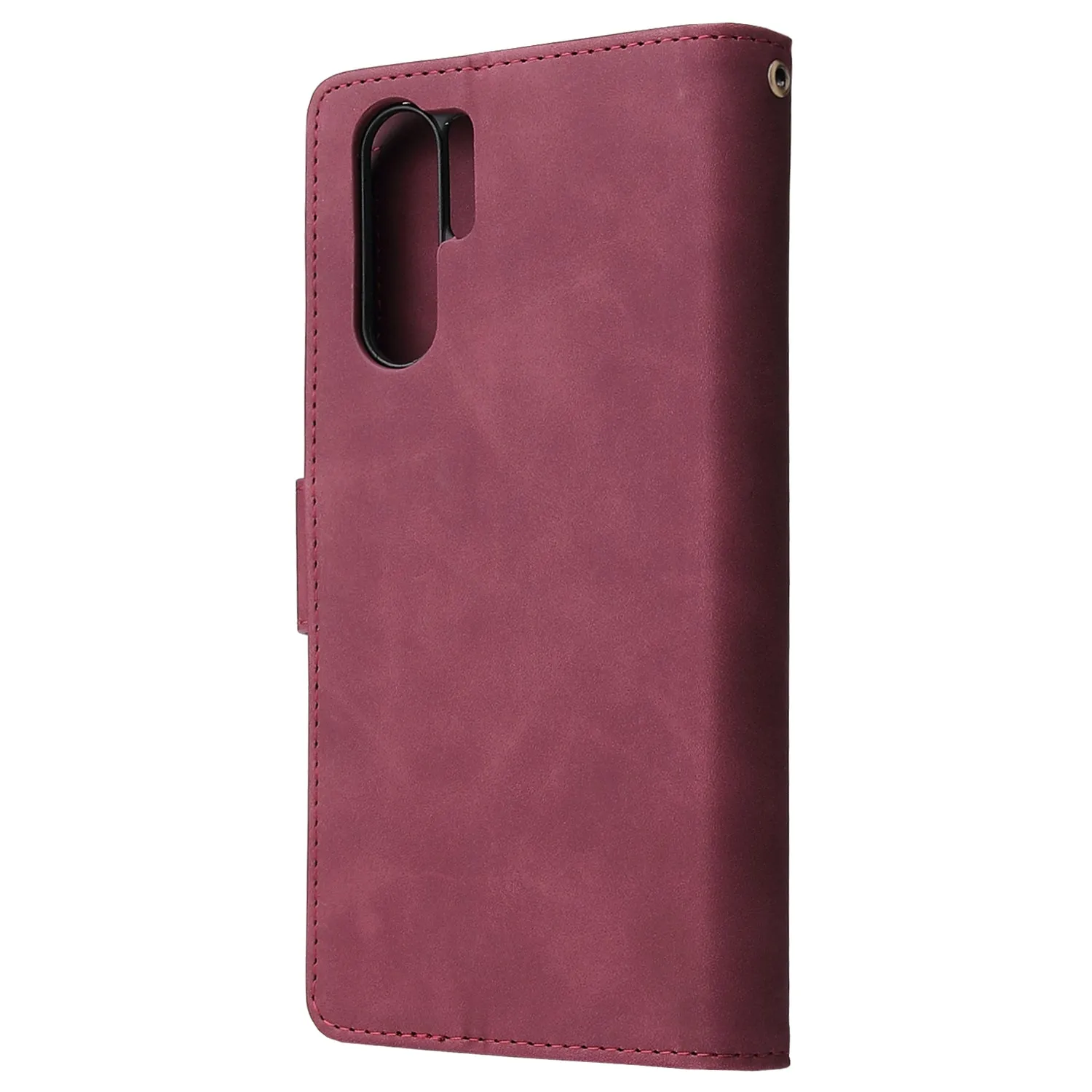 For HUAWEI P30 HUAWEI P30 lite HUAWEI P30 pro Multi-card Bracket Coin Wallet Zipper Mobile Phone PU Leather Phone Case  5 wine red