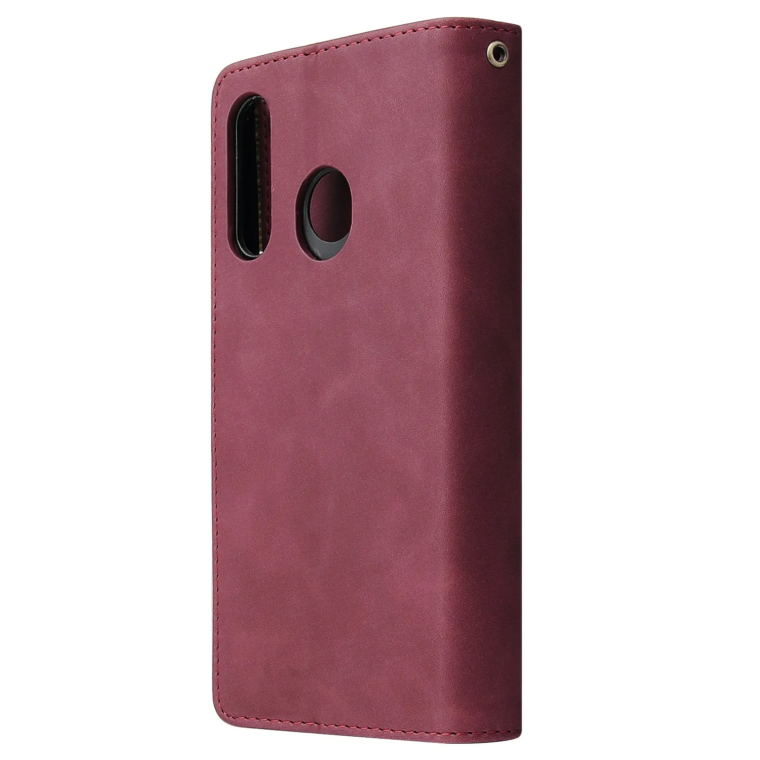 For HUAWEI P30 HUAWEI P30 lite HUAWEI P30 pro Multi-card Bracket Coin Wallet Zipper Mobile Phone PU Leather Phone Case  5 wine red