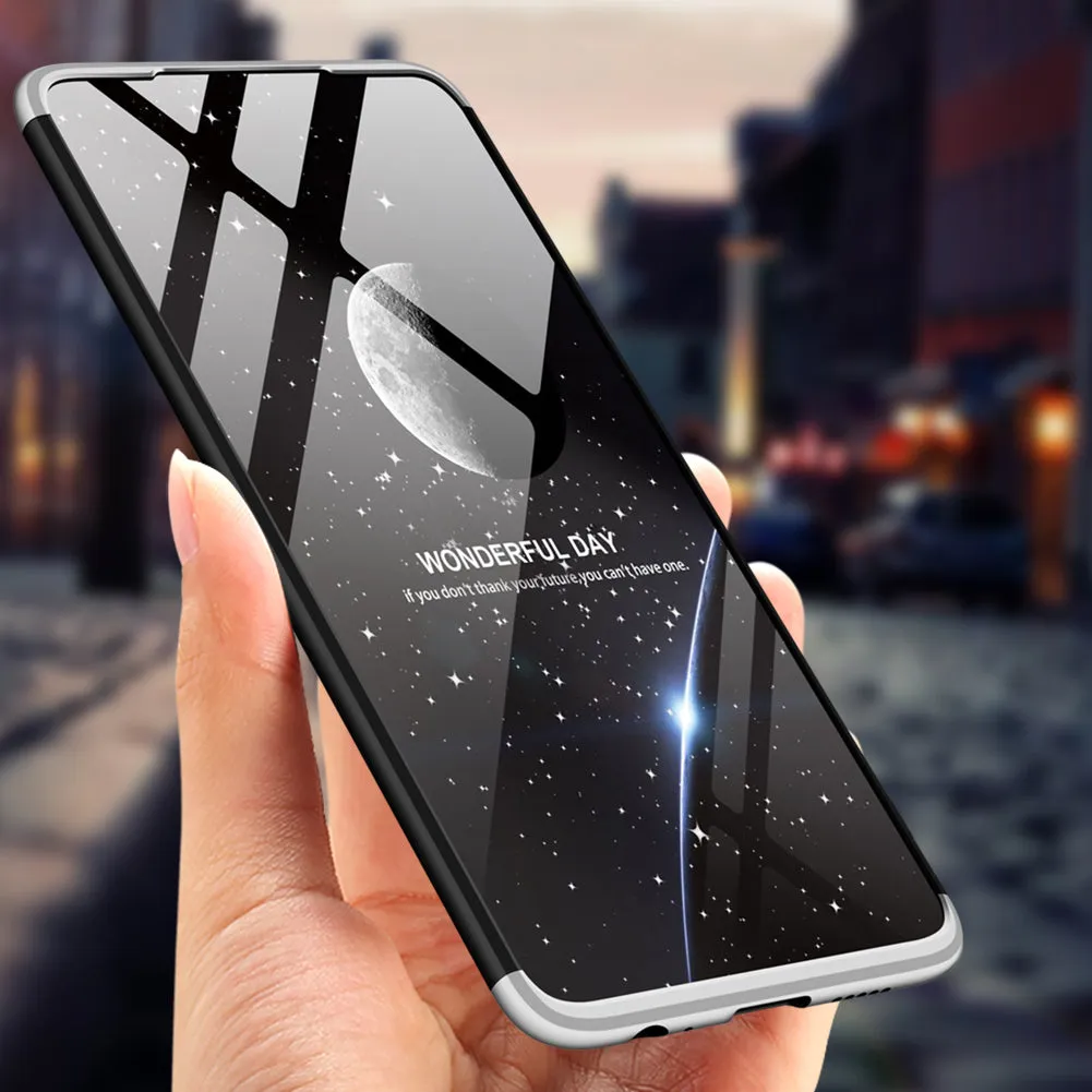 For HUAWEI P30 LITE Ultra Slim PC Back Cover Non-slip Shockproof 360 Degree Full Protective Case Silver black silver