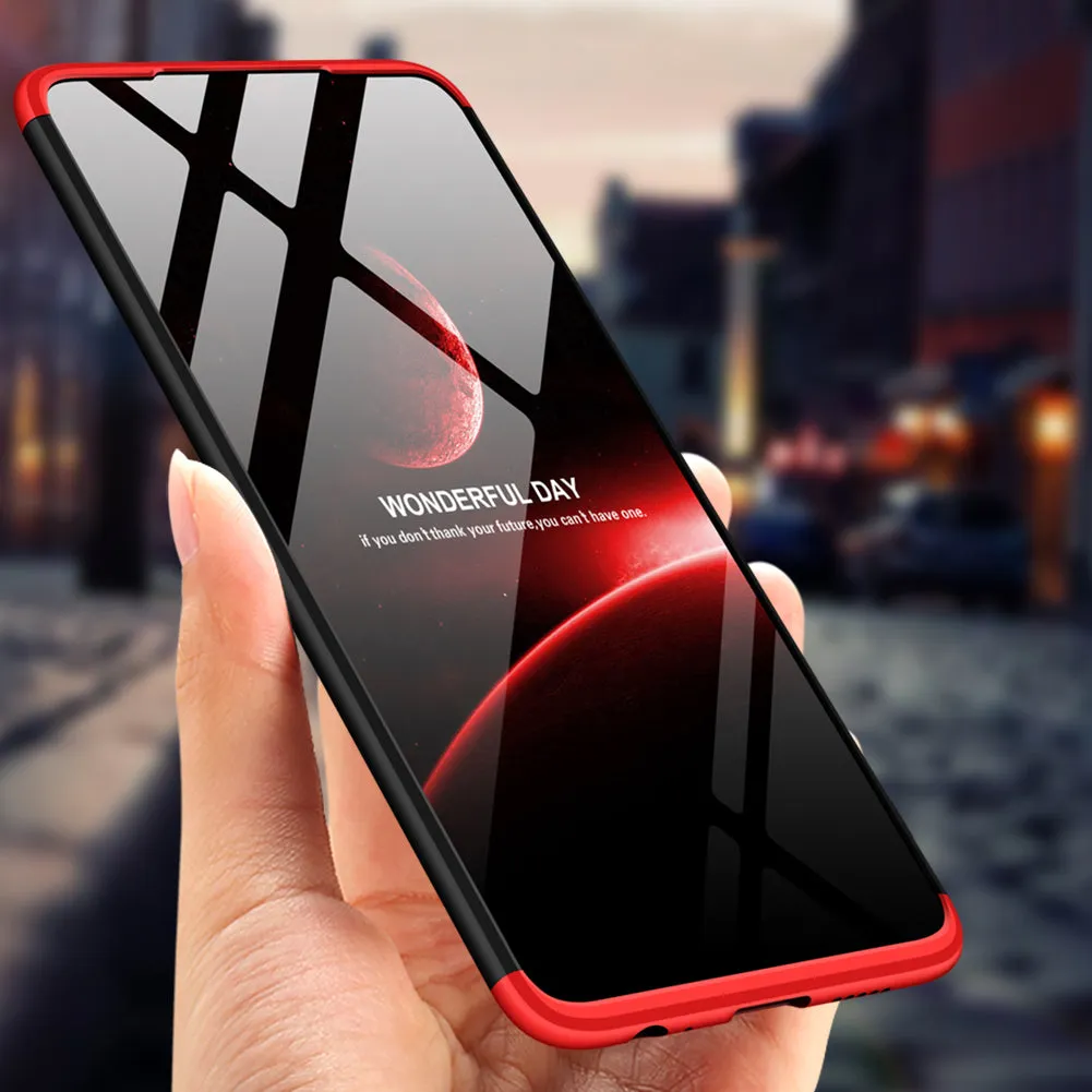 For HUAWEI P30 LITE Ultra Slim PC Back Cover Non-slip Shockproof 360 Degree Full Protective Case Silver black silver