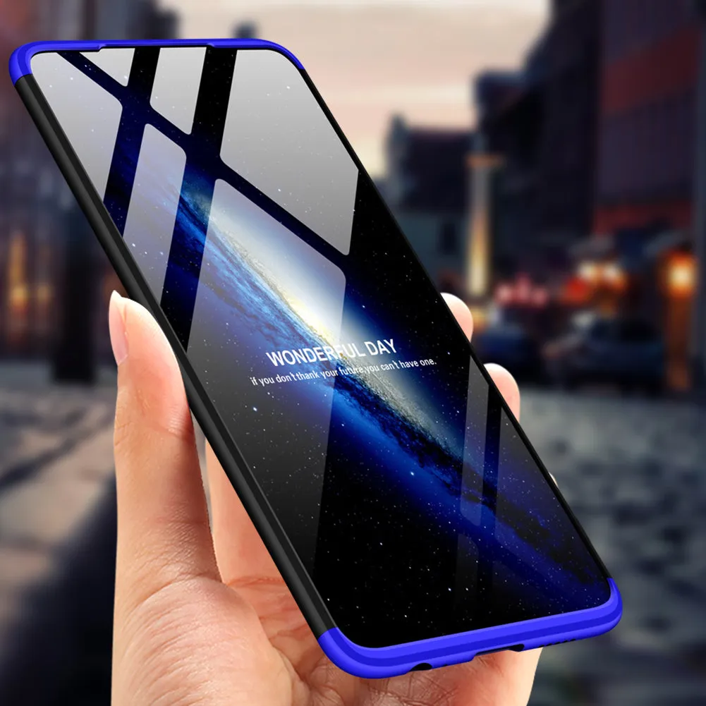 For HUAWEI P30 LITE Ultra Slim PC Back Cover Non-slip Shockproof 360 Degree Full Protective Case Silver black silver