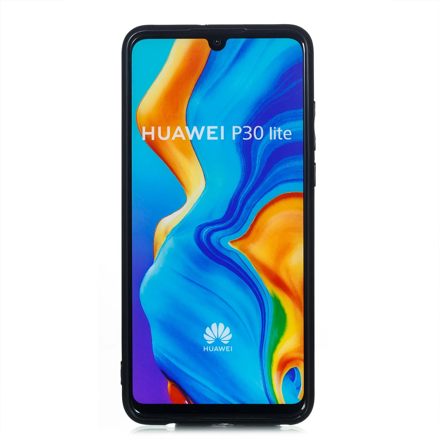 For Huawei P30 lite/nova 4E Double Buckle Non-slip Shockproof Cell Phone Case with Card Slot Bracket blue