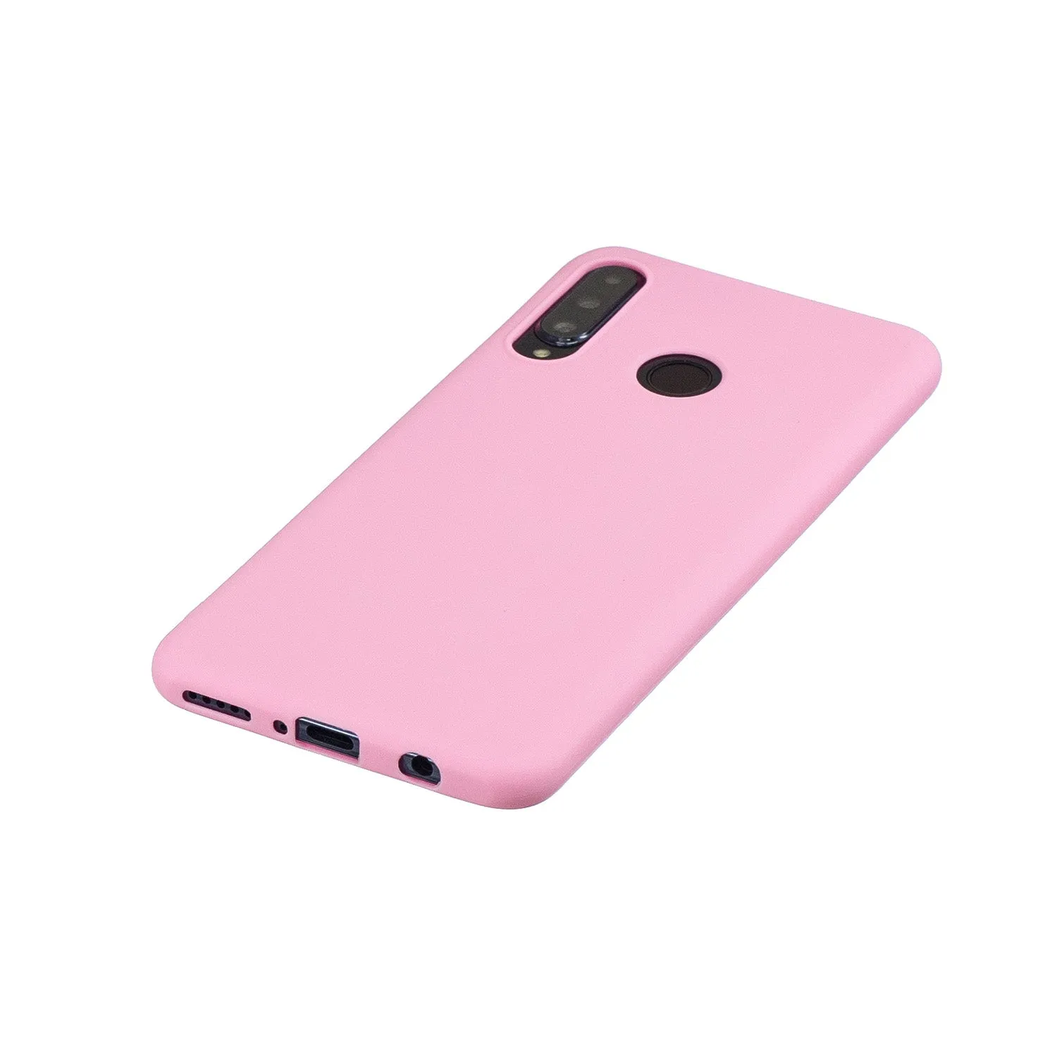 For HUAWEI P30 LITE/NOVA 4E Lovely Candy Color Matte TPU Anti-scratch Non-slip Protective Cover Back Case dark pink