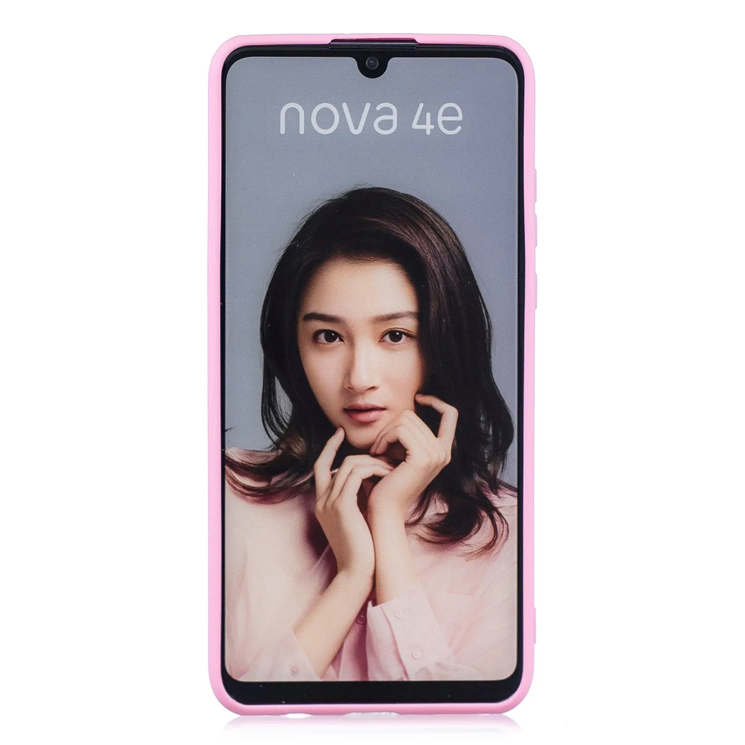For HUAWEI P30 LITE/NOVA 4E Lovely Candy Color Matte TPU Anti-scratch Non-slip Protective Cover Back Case dark pink