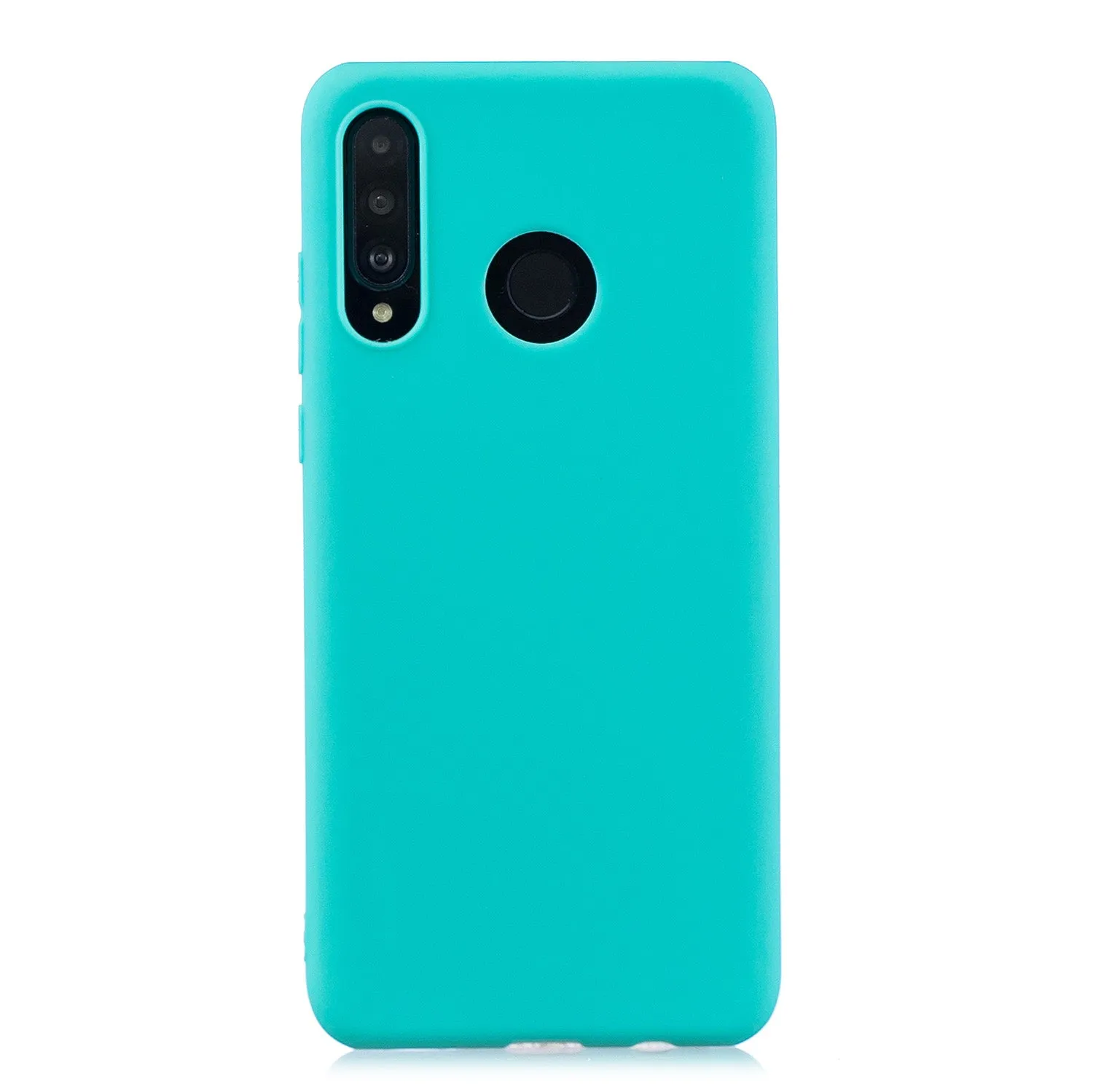For HUAWEI P30 LITE/NOVA 4E Lovely Candy Color Matte TPU Anti-scratch Non-slip Protective Cover Back Case Light blue