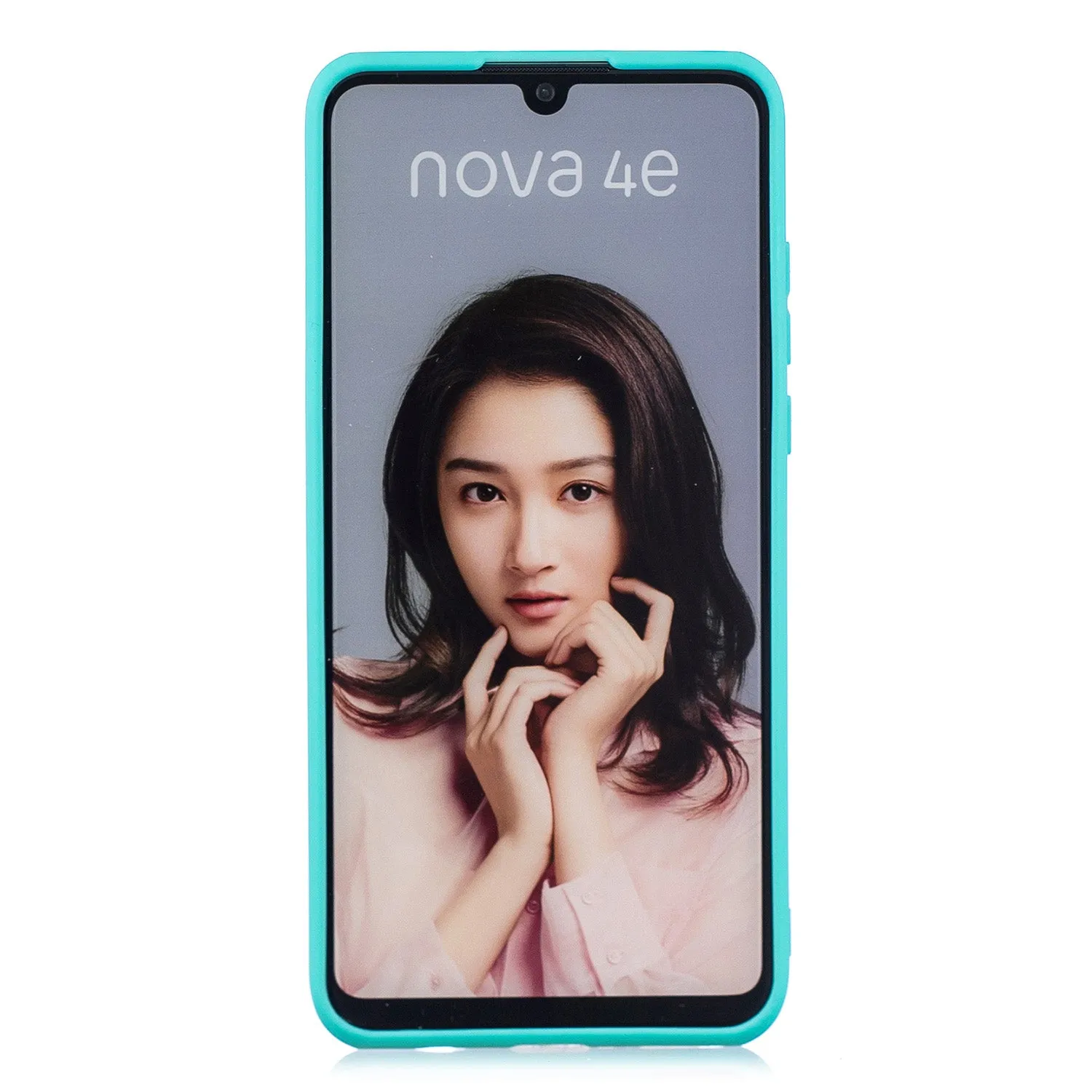 For HUAWEI P30 LITE/NOVA 4E Lovely Candy Color Matte TPU Anti-scratch Non-slip Protective Cover Back Case Light blue