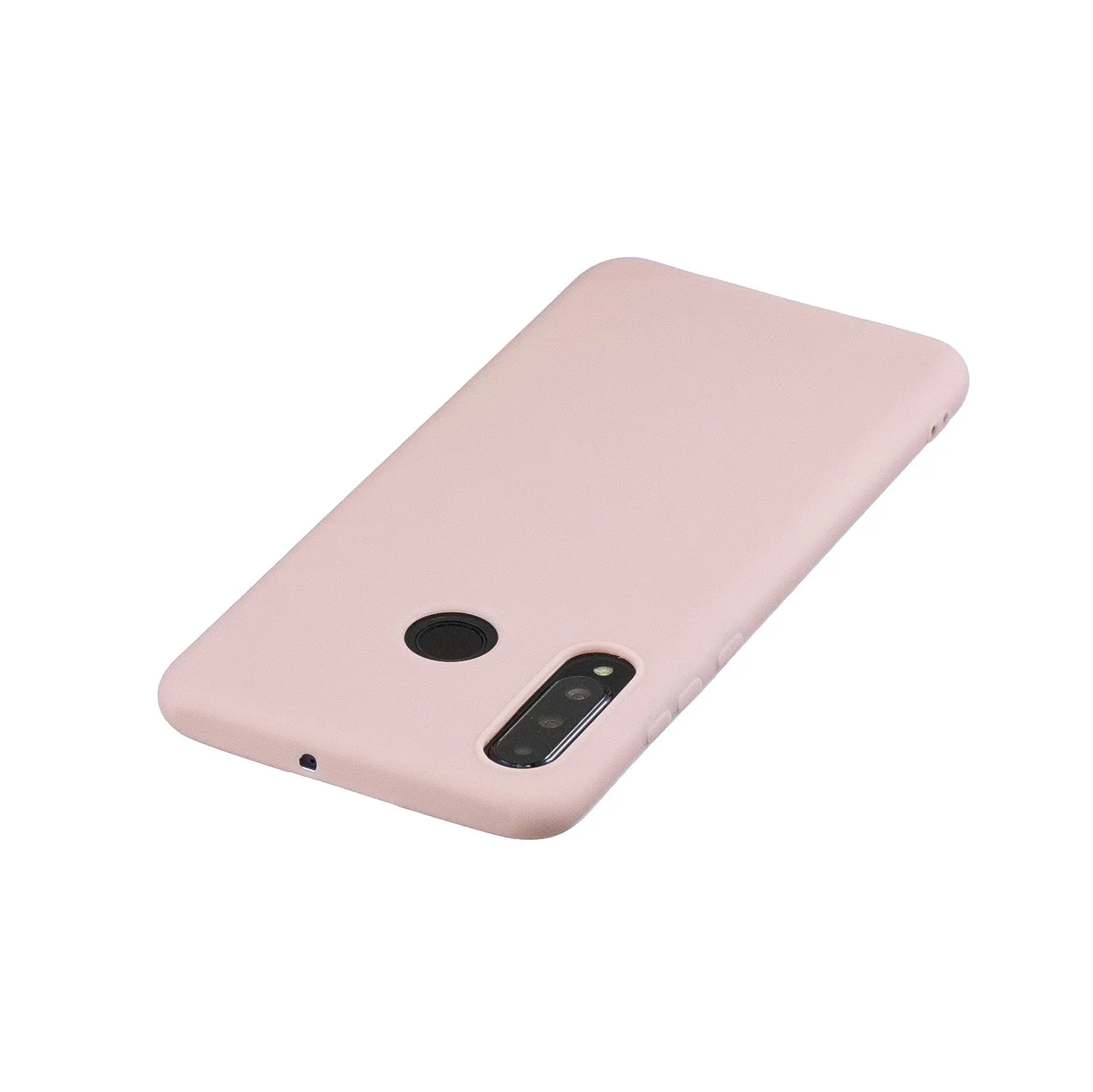 For HUAWEI P30 LITE/NOVA 4E Lovely Candy Color Matte TPU Anti-scratch Non-slip Protective Cover Back Case Light pink