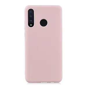 For HUAWEI P30 LITE/NOVA 4E Lovely Candy Color Matte TPU Anti-scratch Non-slip Protective Cover Back Case Light pink
