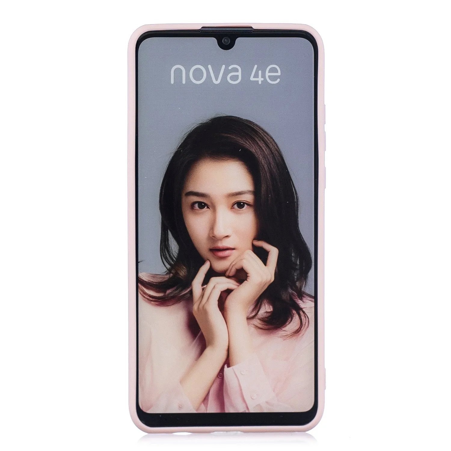 For HUAWEI P30 LITE/NOVA 4E Lovely Candy Color Matte TPU Anti-scratch Non-slip Protective Cover Back Case Light pink