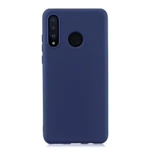 For HUAWEI P30 LITE/NOVA 4E Lovely Candy Color Matte TPU Anti-scratch Non-slip Protective Cover Back Case Navy
