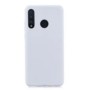 For HUAWEI P30 LITE/NOVA 4E Lovely Candy Color Matte TPU Anti-scratch Non-slip Protective Cover Back Case white