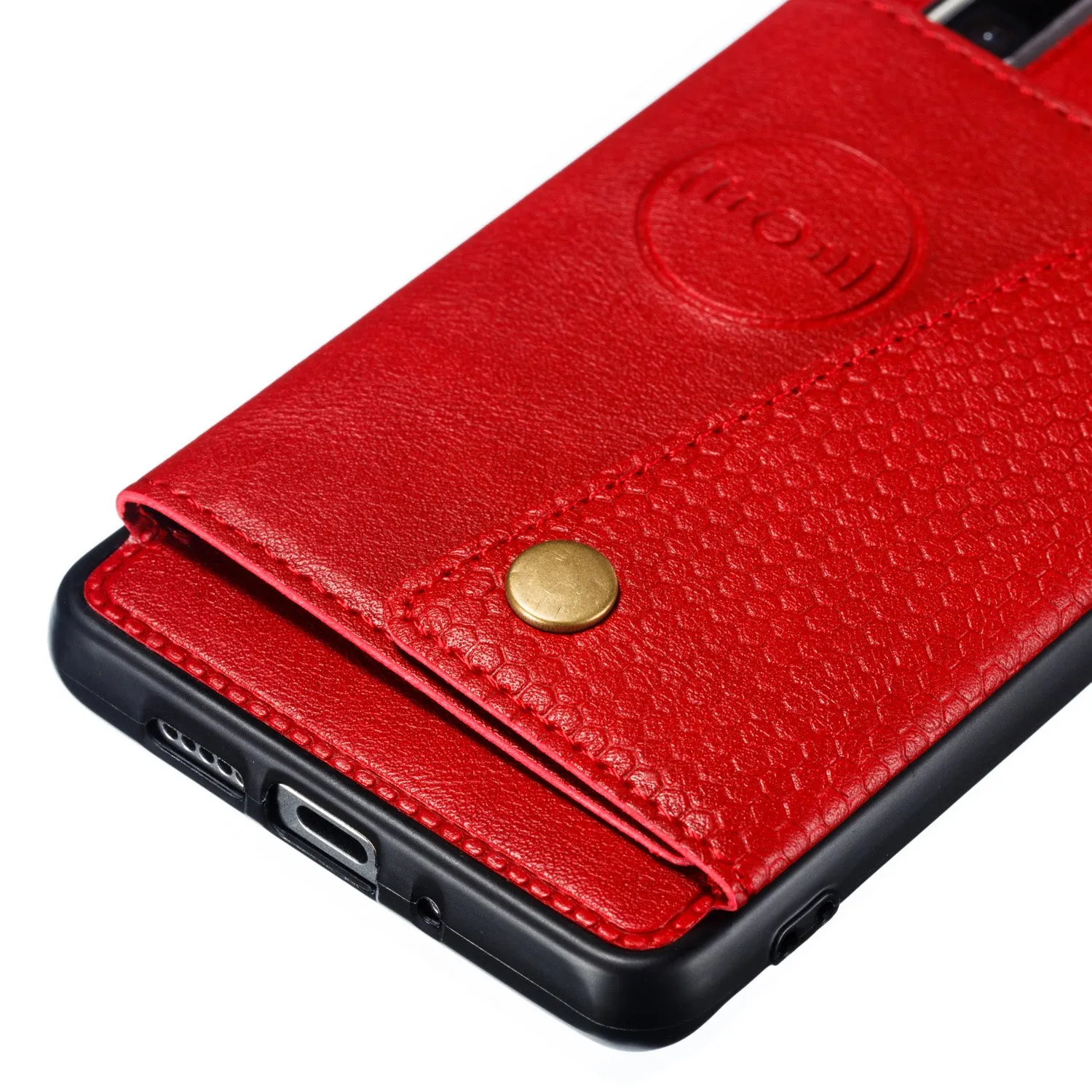 For Huawei P30 pro Double Buckle Non-slip Shockproof Cell Phone Case with Card Slot Bracket black
