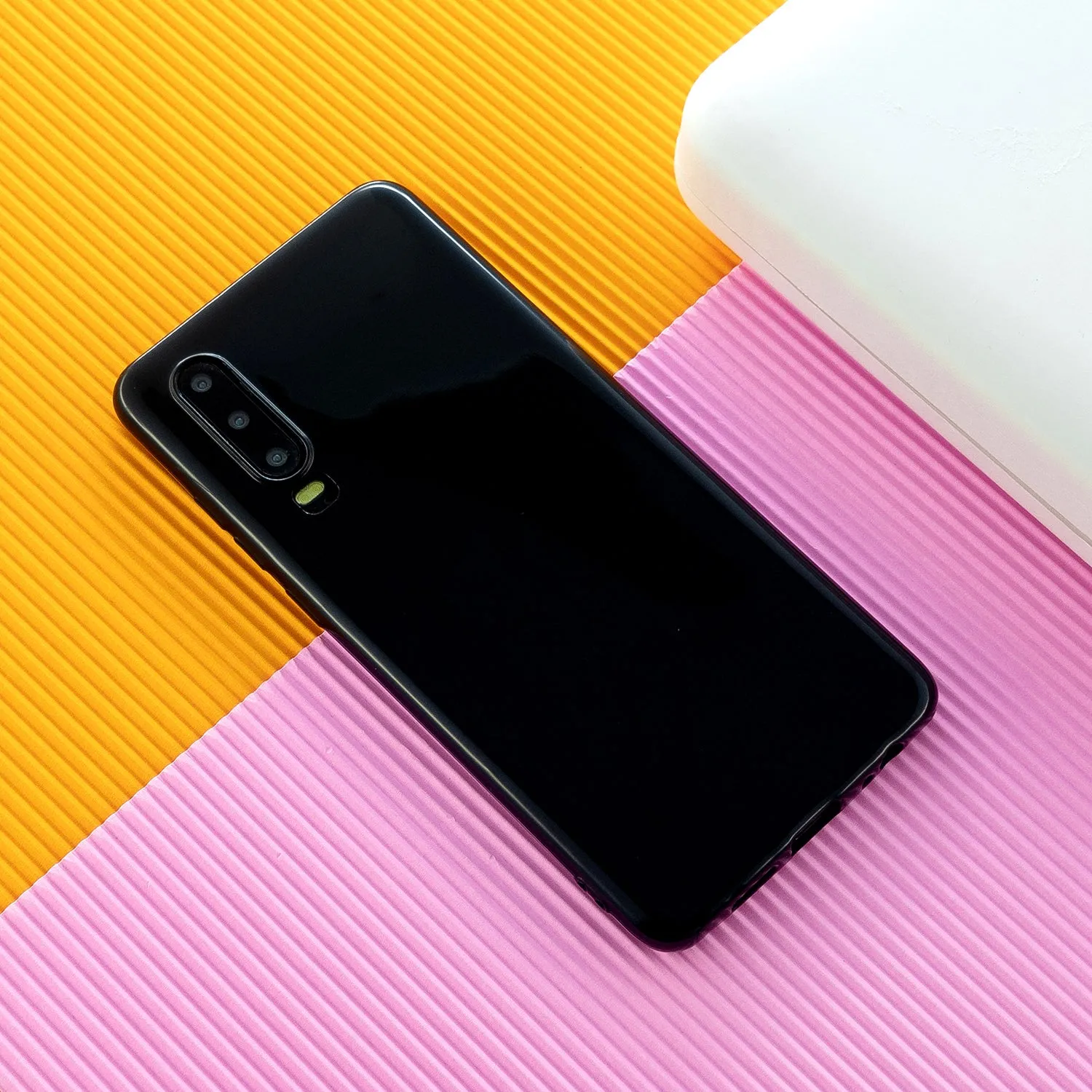 For HUAWEI P30/P30 Lite/P30 Pro Cellphone Case Simple Profile Soft TPU Scratch Proof Phone Shell Bright black