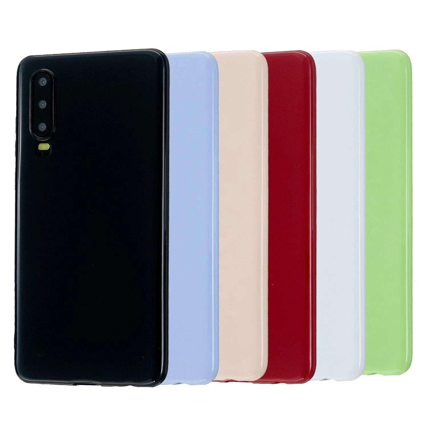 For HUAWEI P30/P30 Lite/P30 Pro Cellphone Case Simple Profile Soft TPU Scratch Proof Phone Shell Rose red