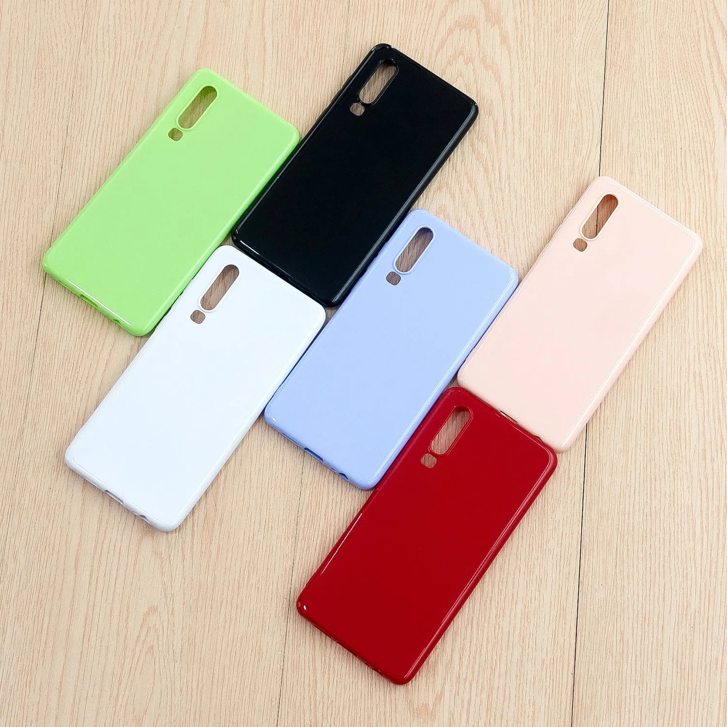For HUAWEI P30/P30 Lite/P30 Pro Cellphone Case Simple Profile Soft TPU Scratch Proof Phone Shell Rose red