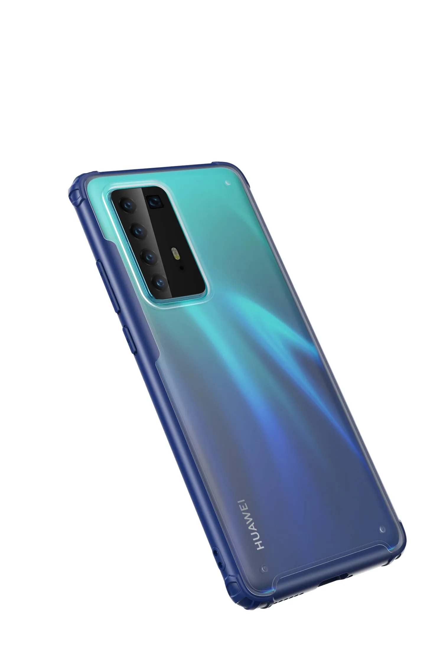 For HUAWEI P40 Pro Case PC Matte bottom TPU Soft Edge Cover Shockproof Mobile Phone Cover blue