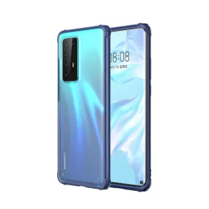 For HUAWEI P40 Pro Case PC Matte bottom TPU Soft Edge Cover Shockproof Mobile Phone Cover blue